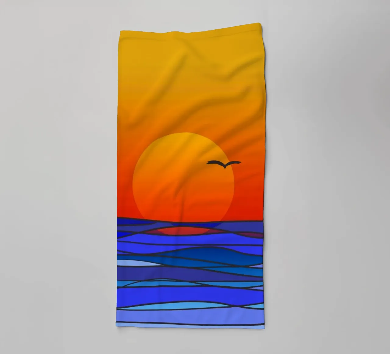 sunset badhanddoek van Atteloi Art