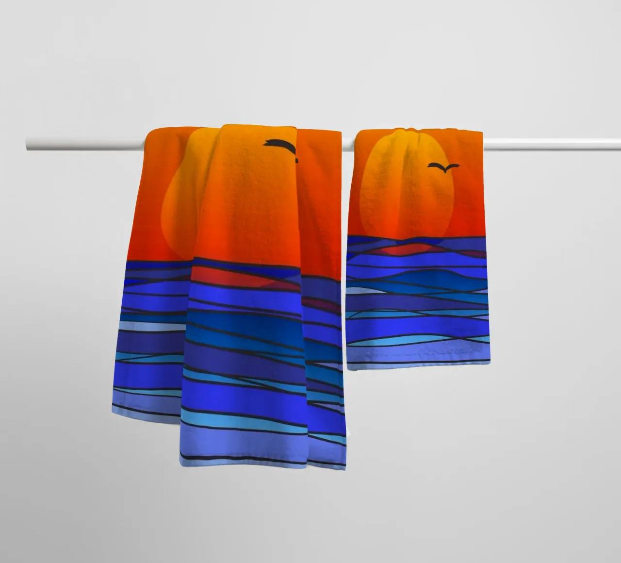 sunset badhanddoek van Atteloi Art