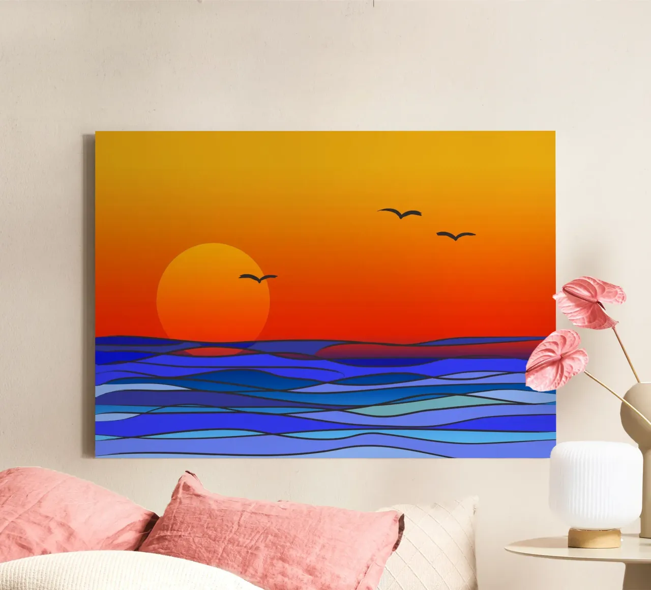 sunset canvas by Atteloi Art