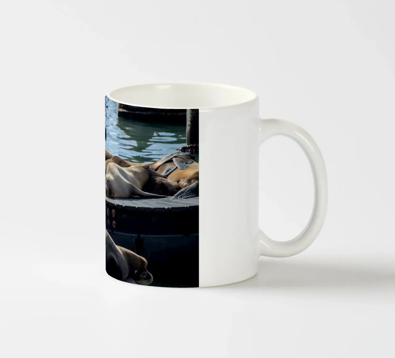 Sleeping seal tazza in ceramica da anderm