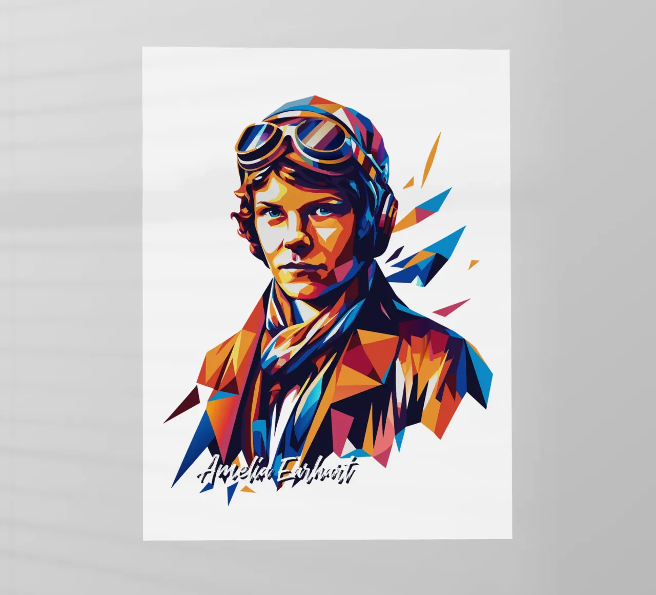 Amelia Earhart WPAP Pop Art pellicola backlit da vectorartnesia