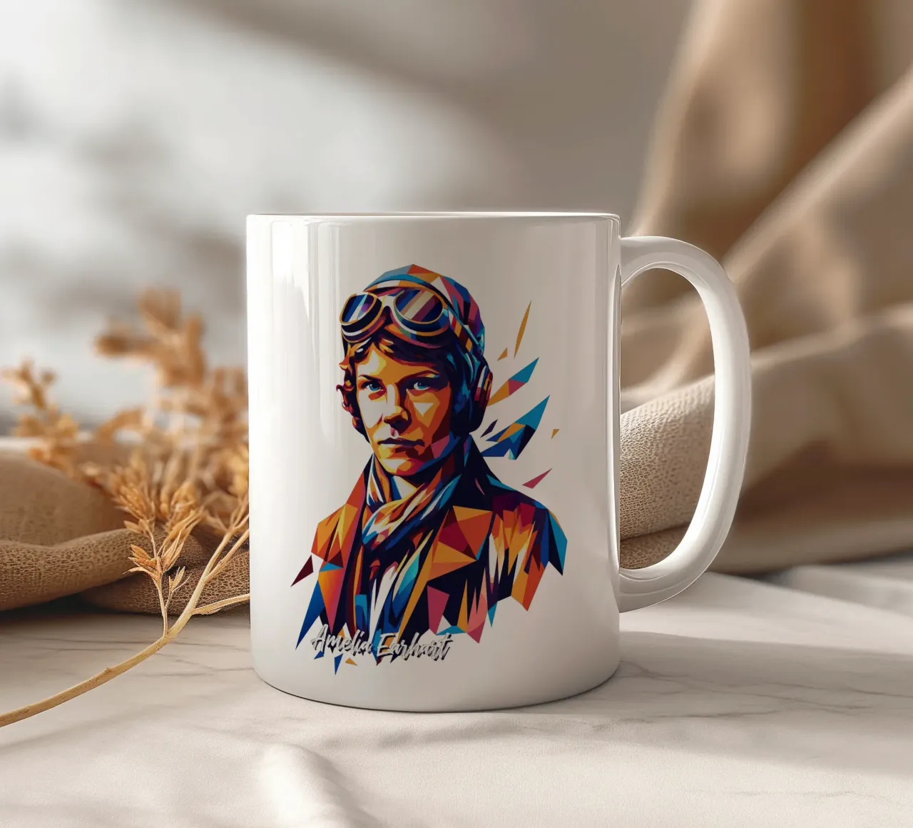Amelia Earhart WPAP Pop Art tazza in ceramica da vectorartnesia