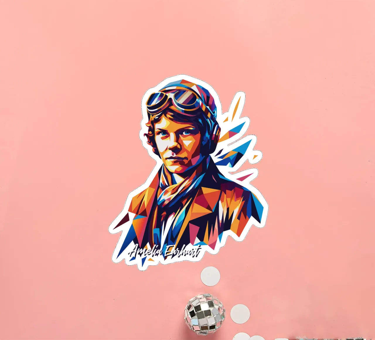 Amelia Earhart WPAP Pop Art adesivo da vectorartnesia