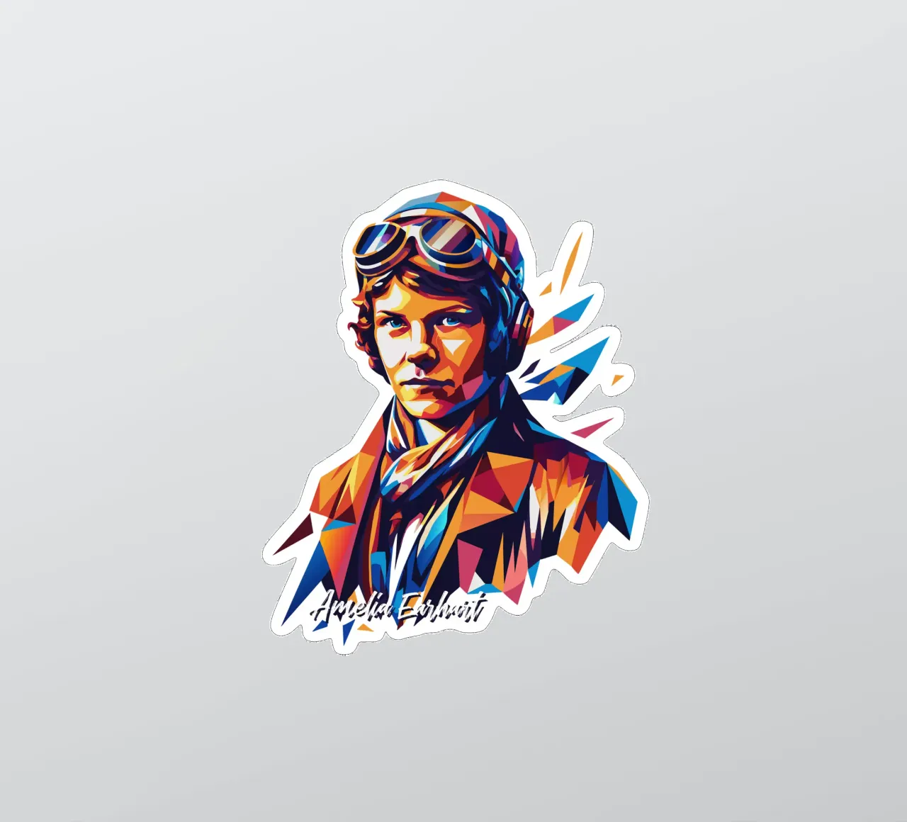 Amelia Earhart WPAP Pop Art adesivo da vectorartnesia