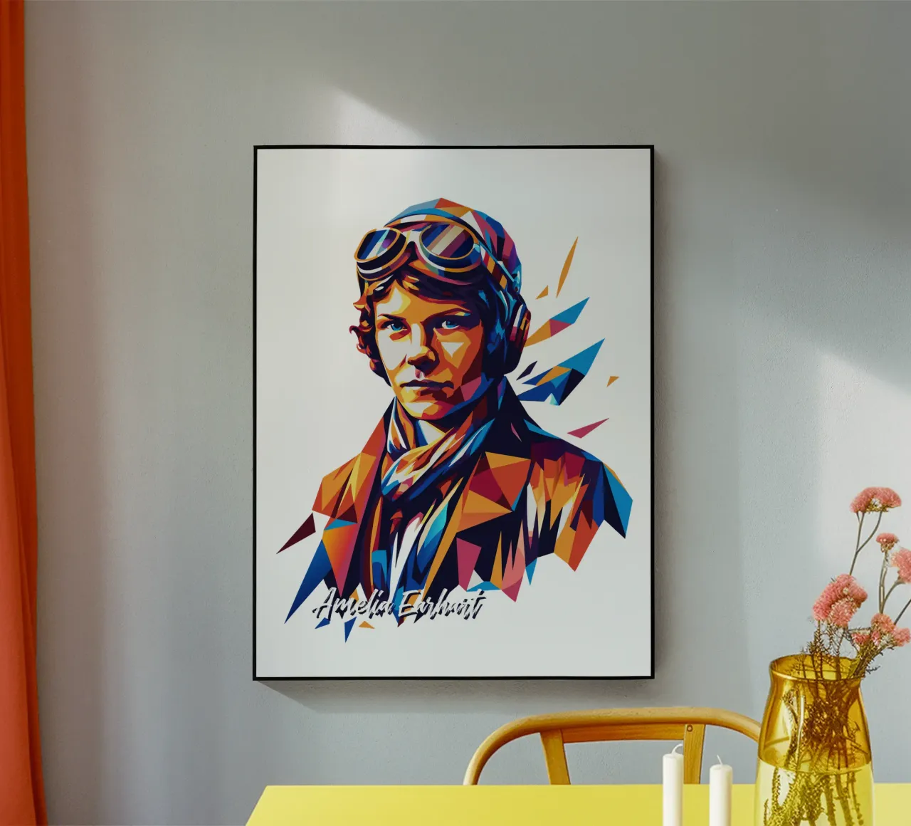 Amelia Earhart WPAP Pop Art plexiglass da vectorartnesia