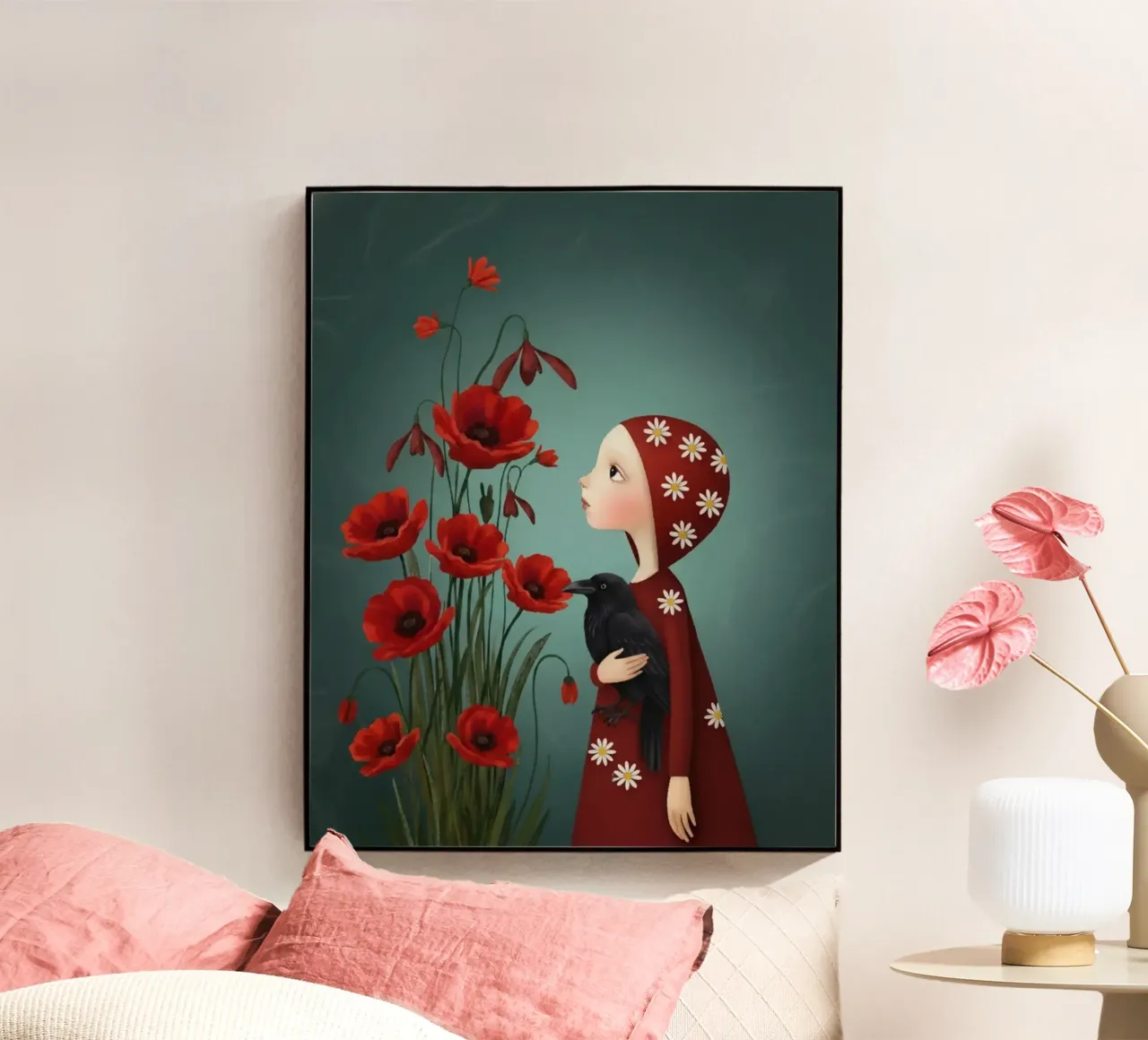 Camille e il corvo plexiglass da vincenzomarzocchiartist