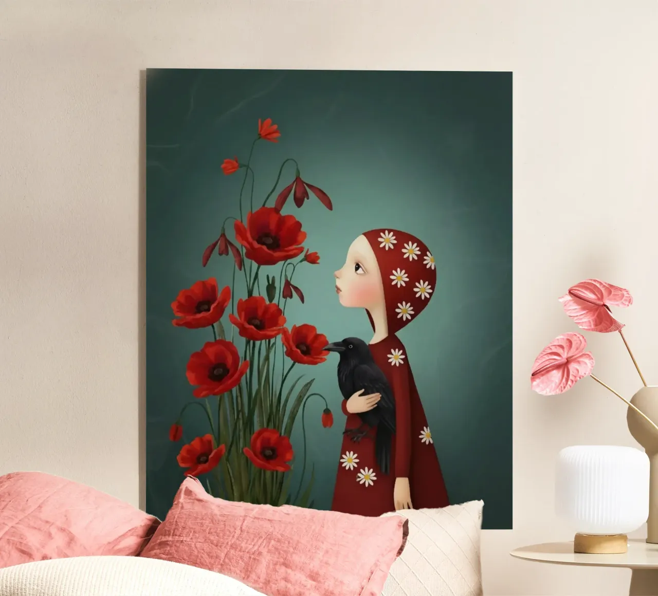 Camille e il corvo plexiglass da vincenzomarzocchiartist