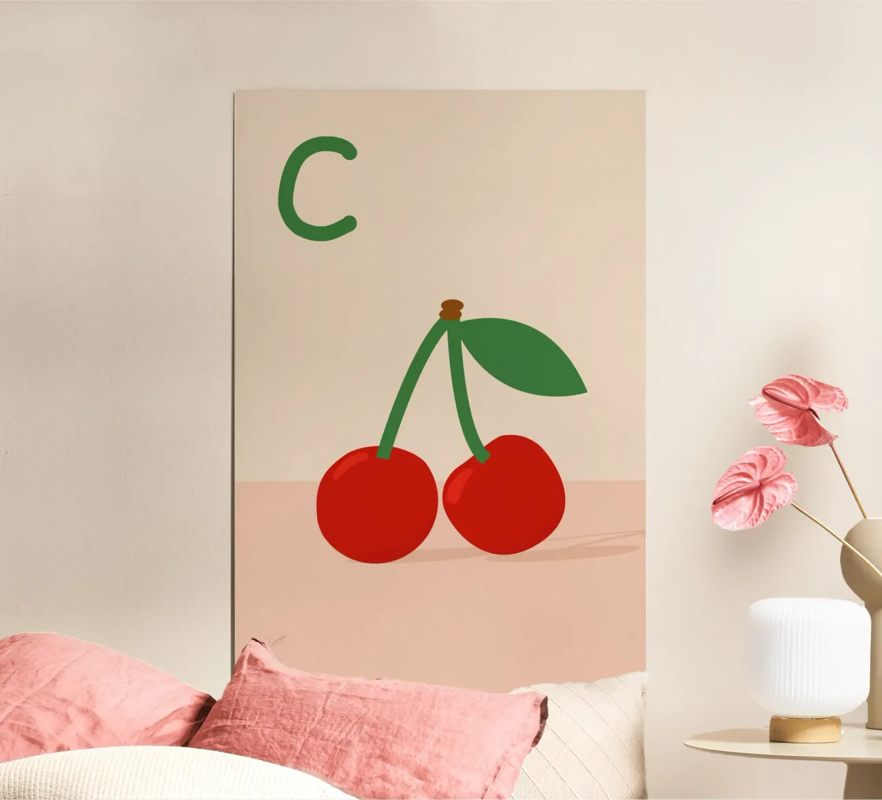 C for Cherry poster by zeriayam arts