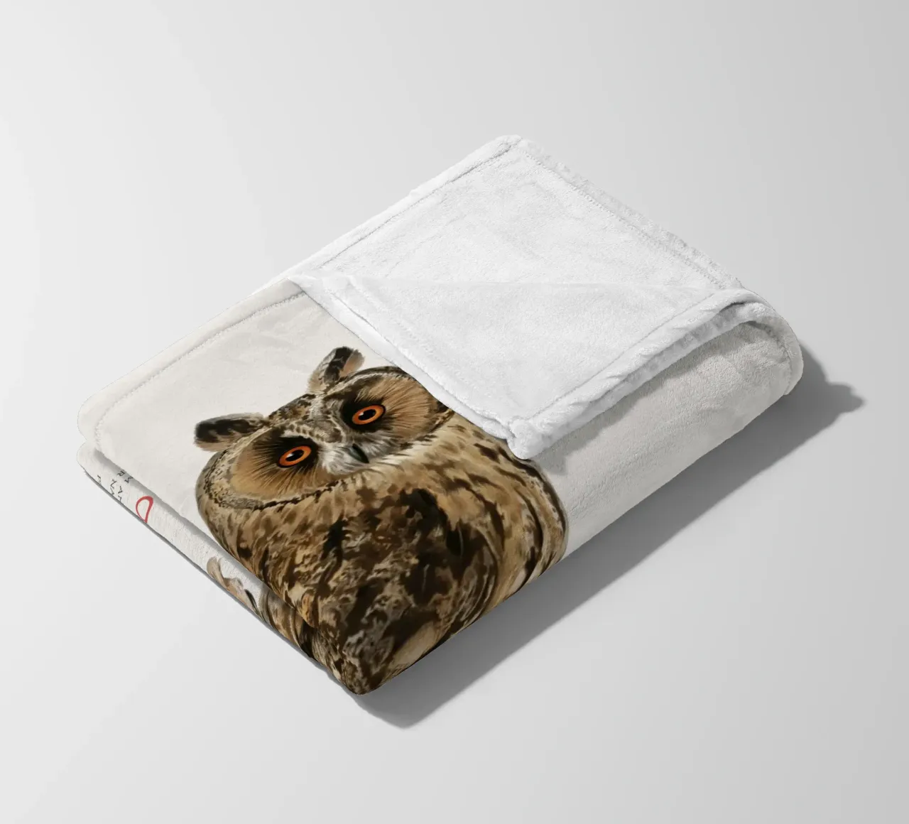 Gufo dalle orecchie lunghe o Asio Otus coperta in pile da Vintagrafica