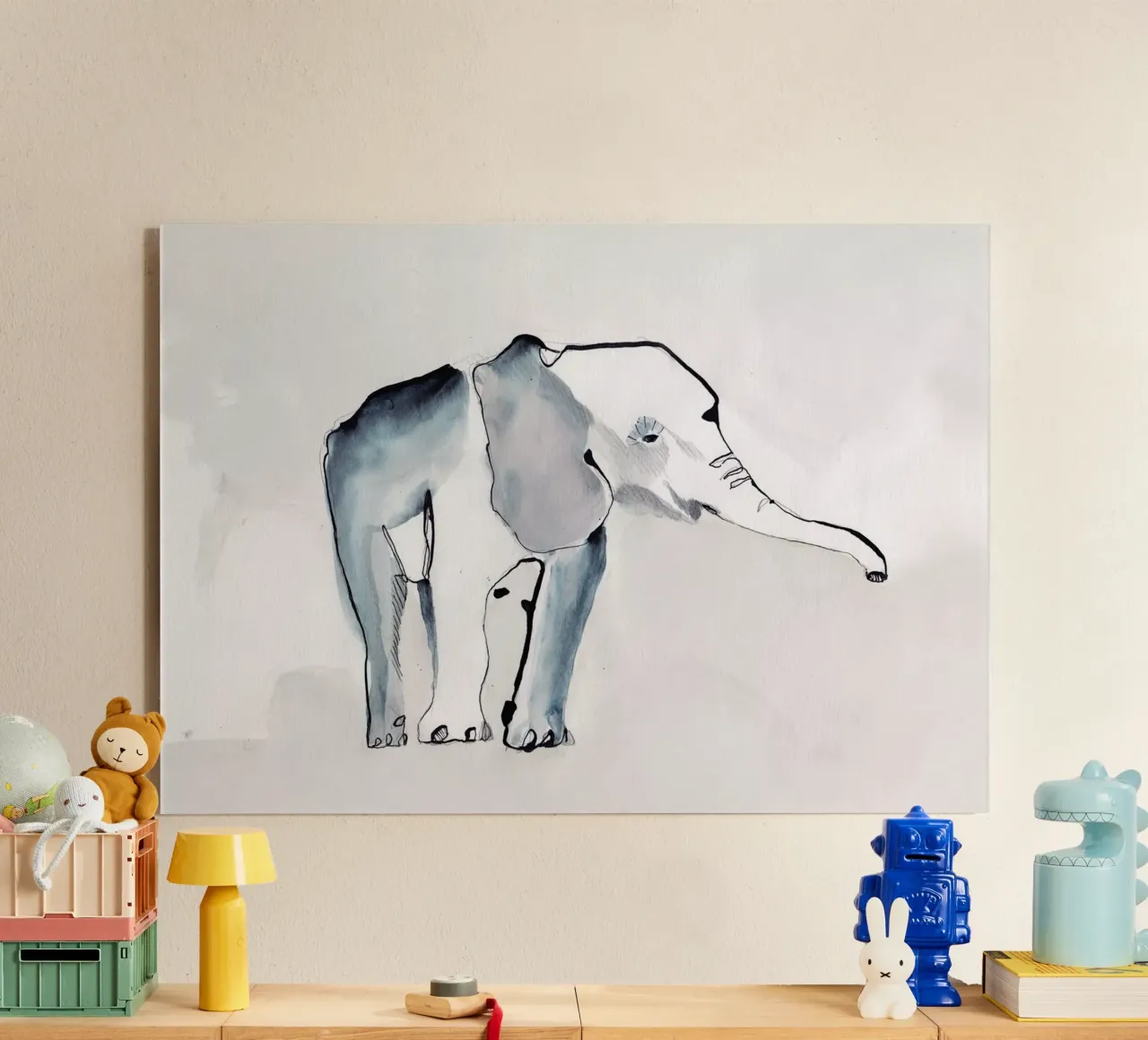 Elefante plexiglass da Petit Boom Prints
