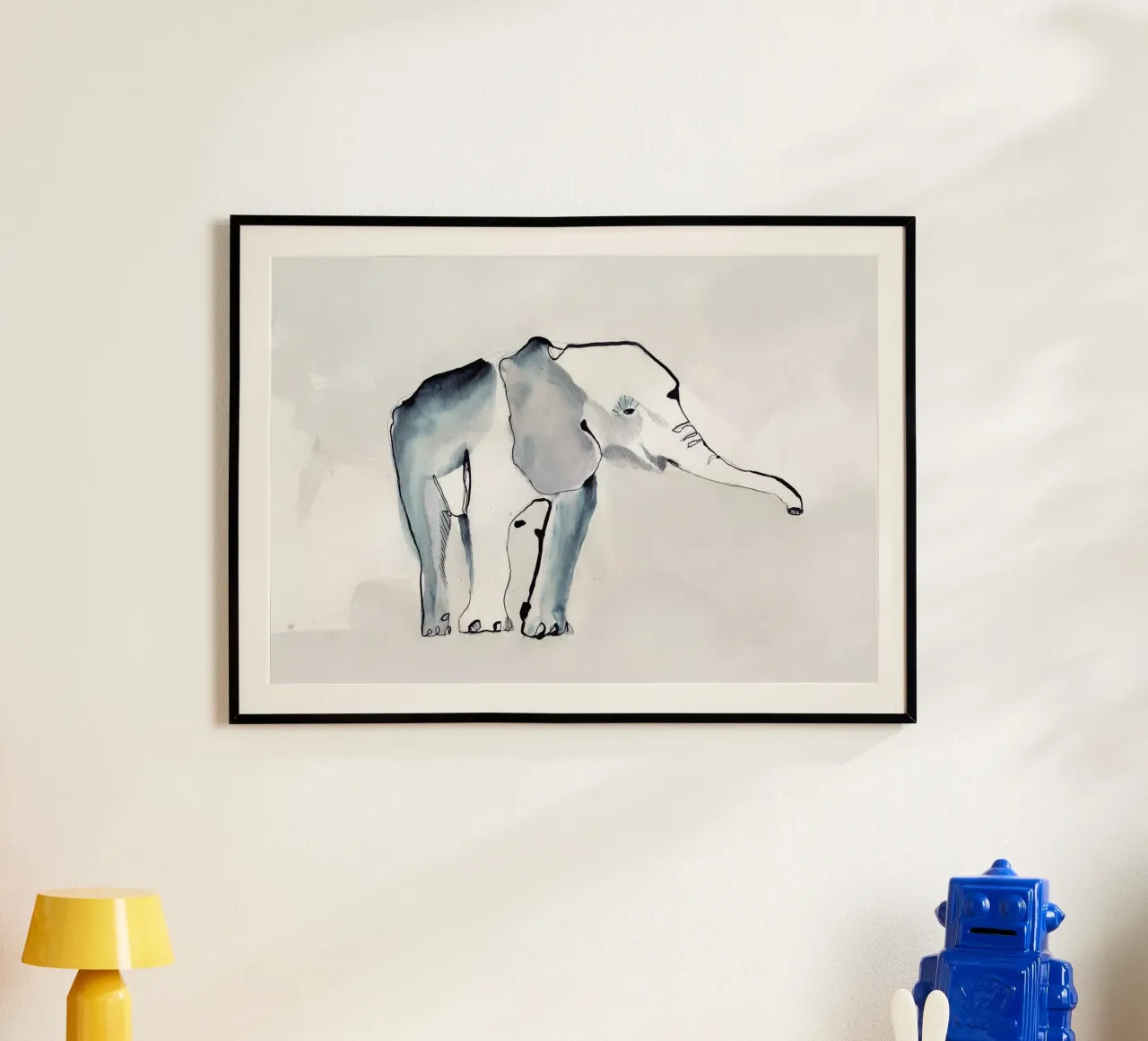 Elephant poster with aluminum frame by Petit Boom Prints