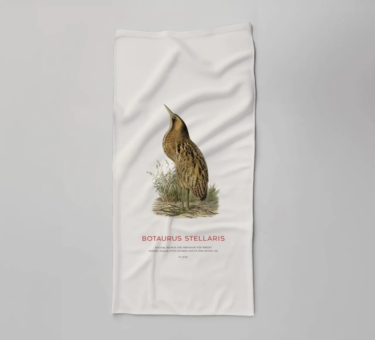 Tarabusino o Botaurus Stellaris asciugamano da bagno da Vintagrafica