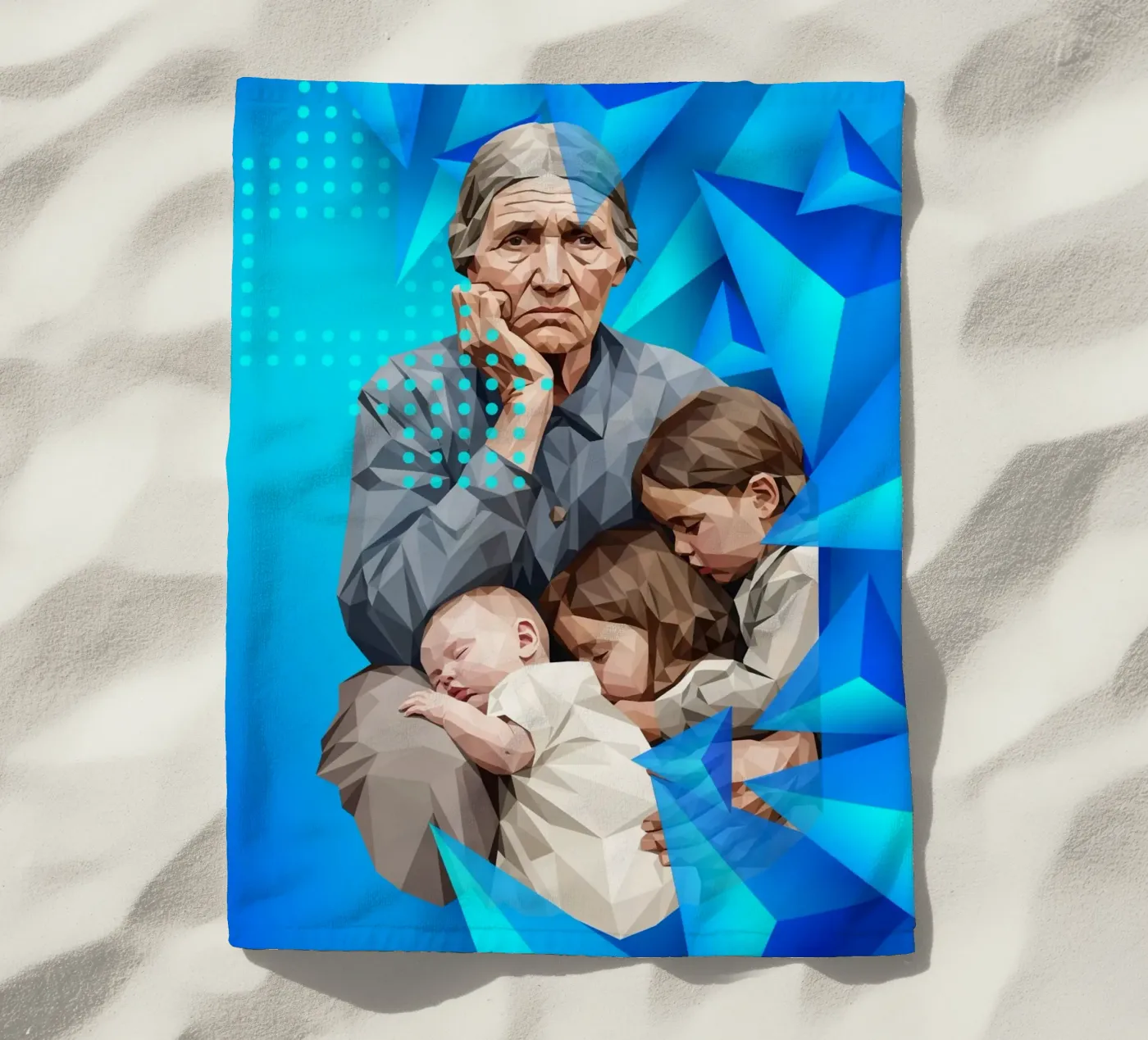 Madre migrante Lowpoly telo mare da Self-expression
