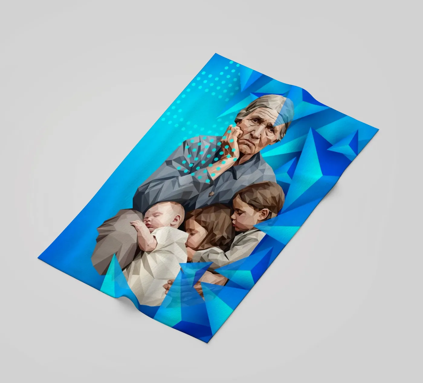 Madre migrante Lowpoly telo mare da Self-expression