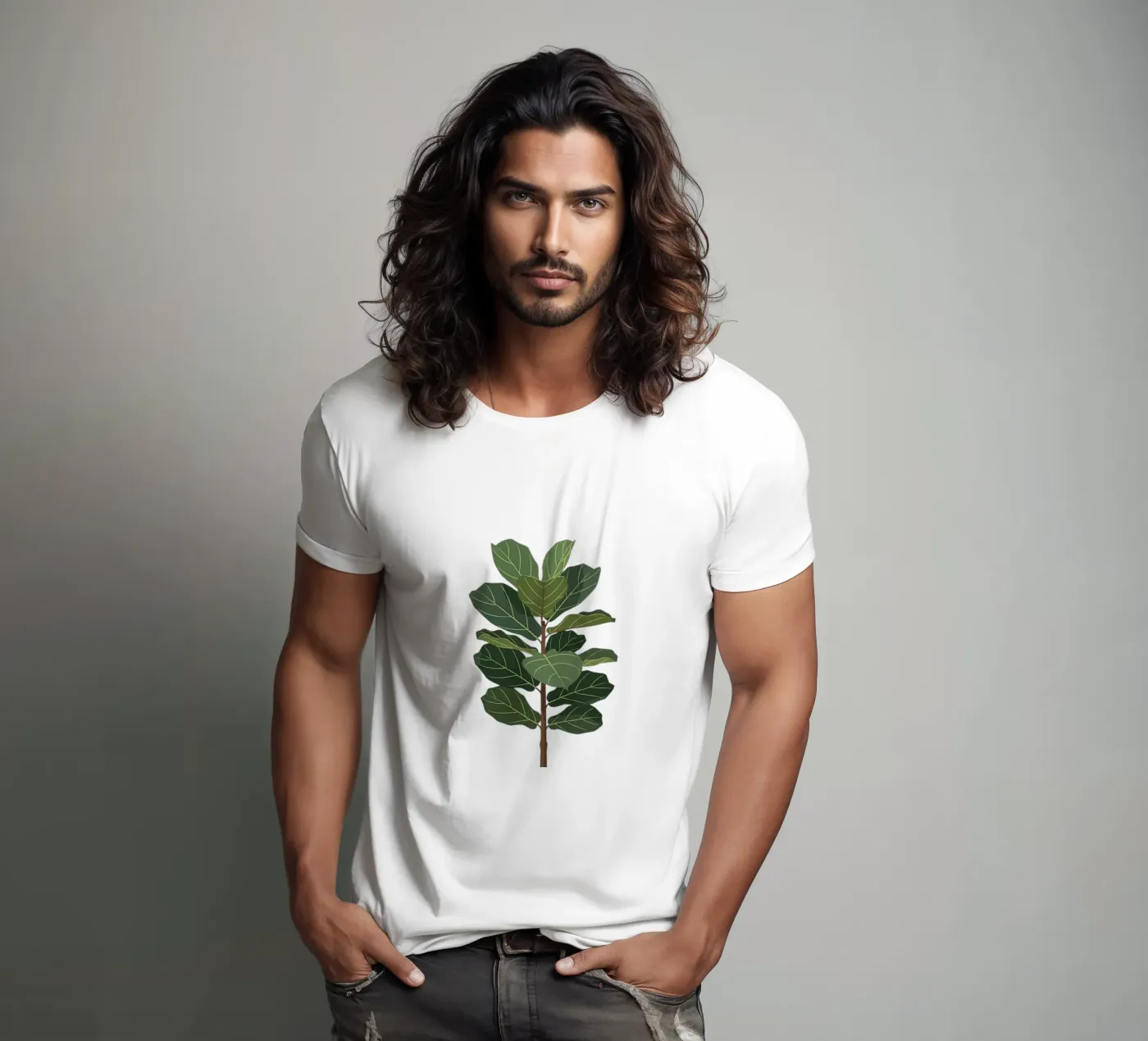 Fiddle Leaf Fig Tree t-shirt da Minimalist vector art