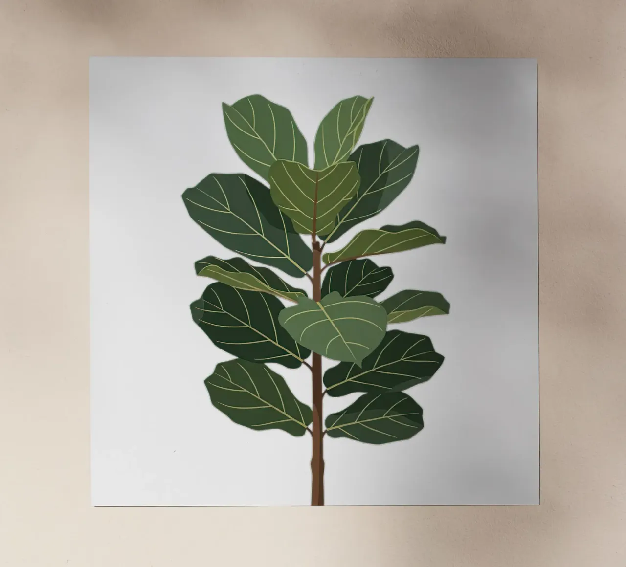 Fiddle Leaf Fig Tree pellicola backlit da Minimalist vector art