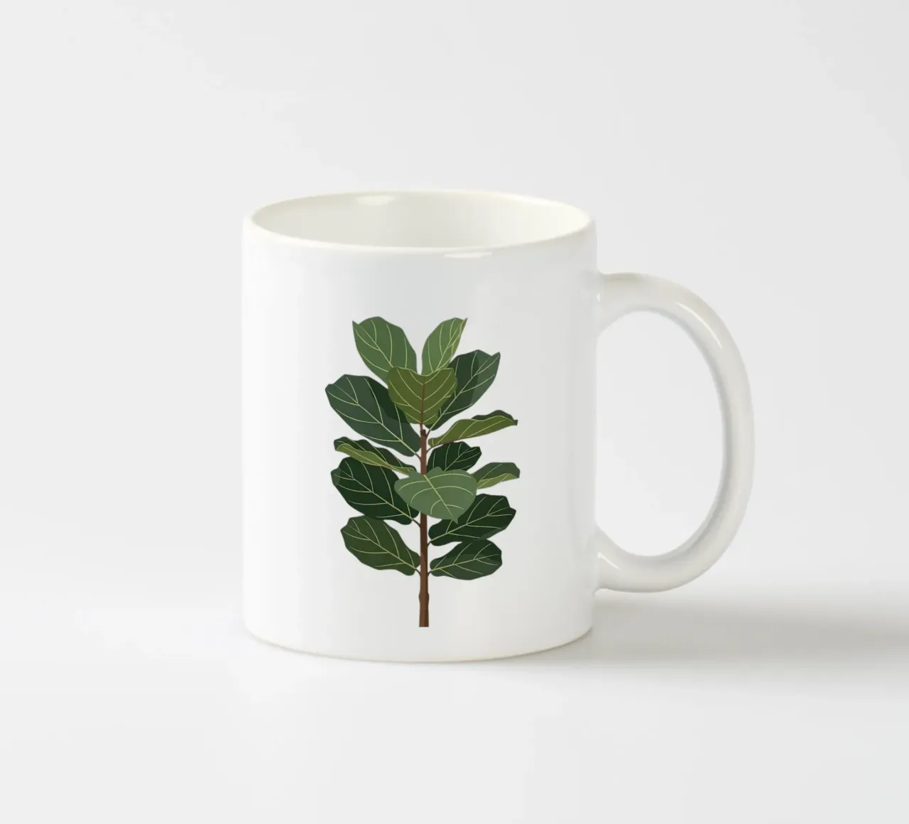 Fiddle Leaf Fig Tree ceramic mug by Minimalist vector art