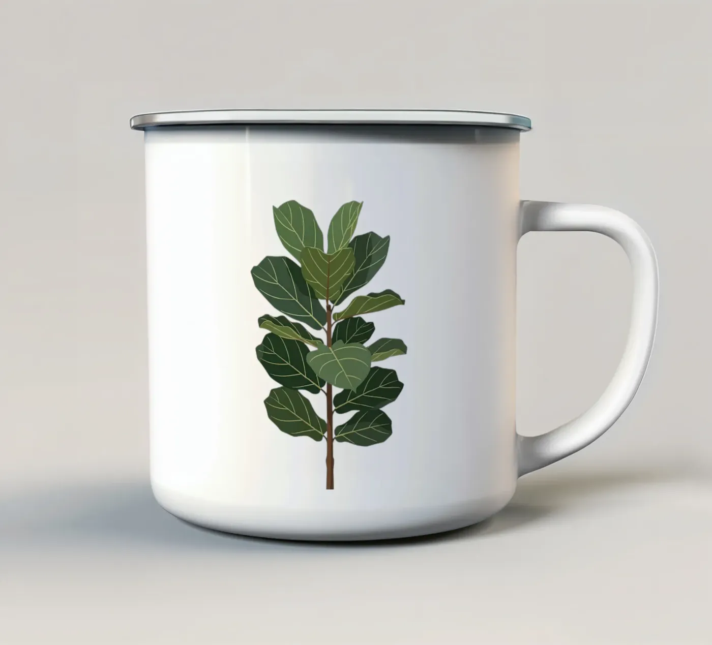 Vioolbladige vijgenboom emaille mok van Minimalist vector art