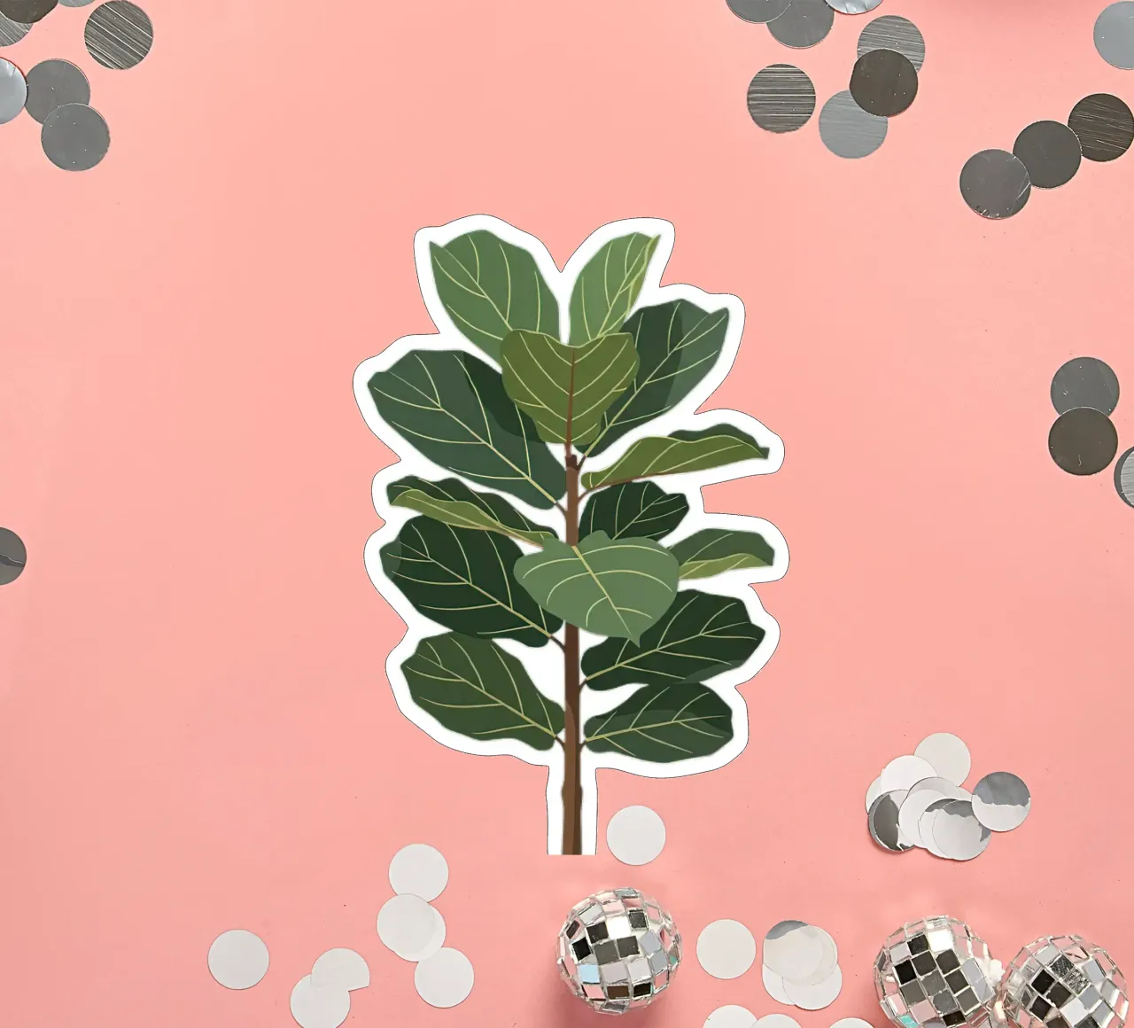 Fiddle Leaf Fig Tree sticker by Minimalist vector art