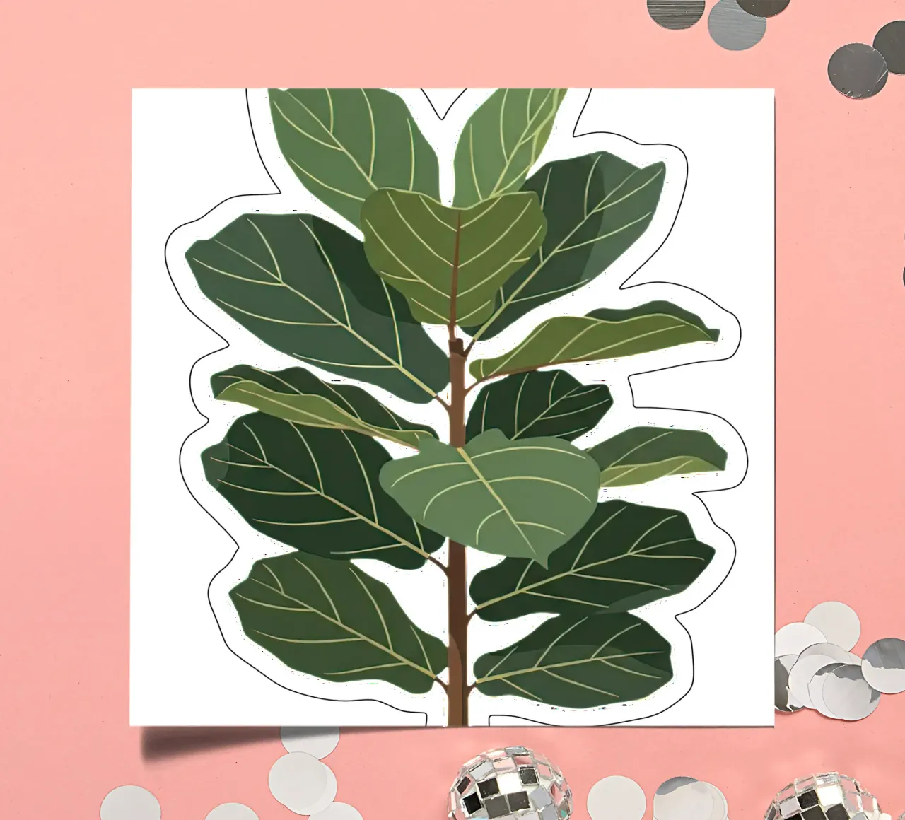 Fiddle Leaf Fig Tree sticker sheet by Minimalist vector art