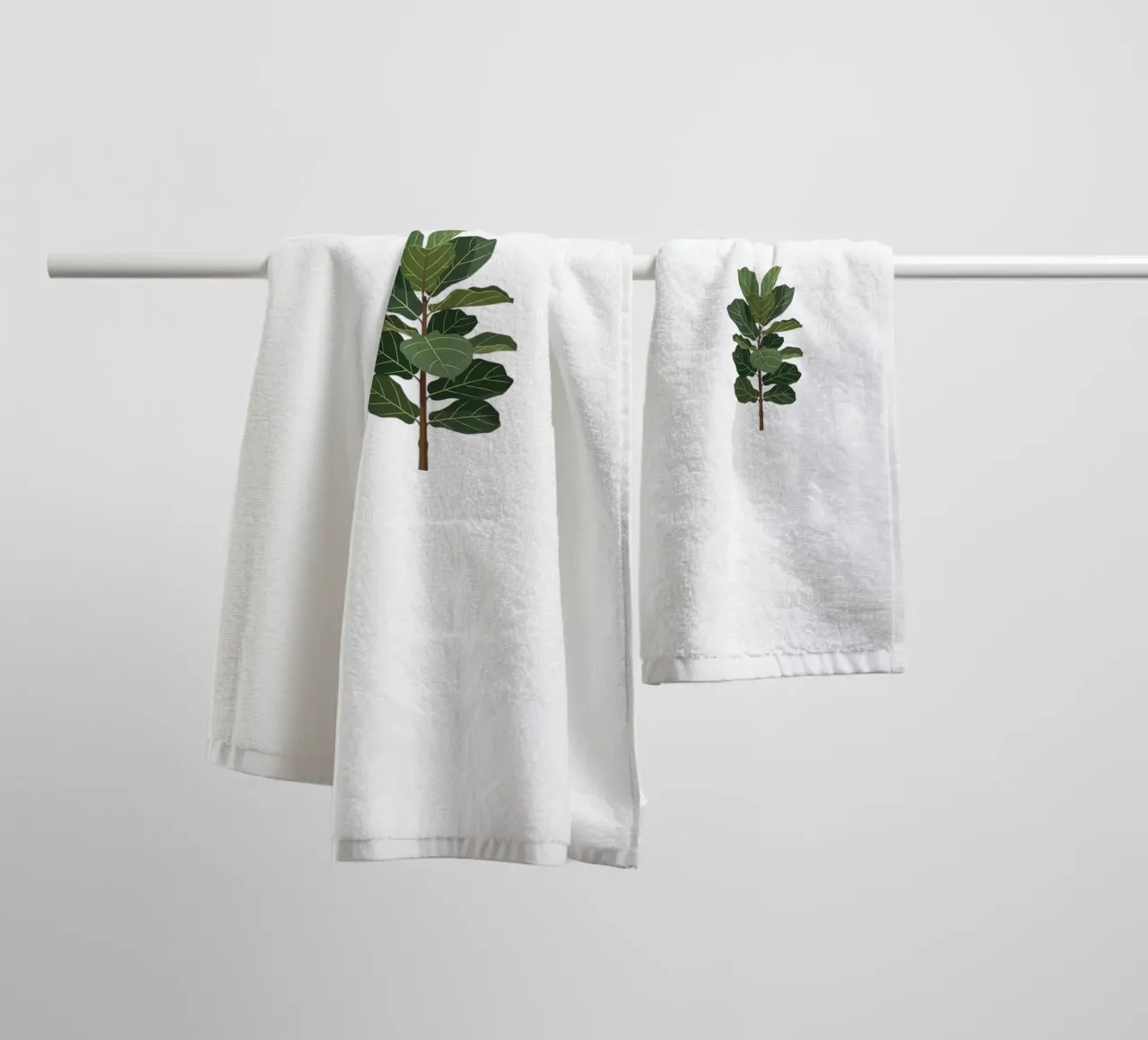 Fiddle Leaf Fig Tree towel by Minimalist vector art