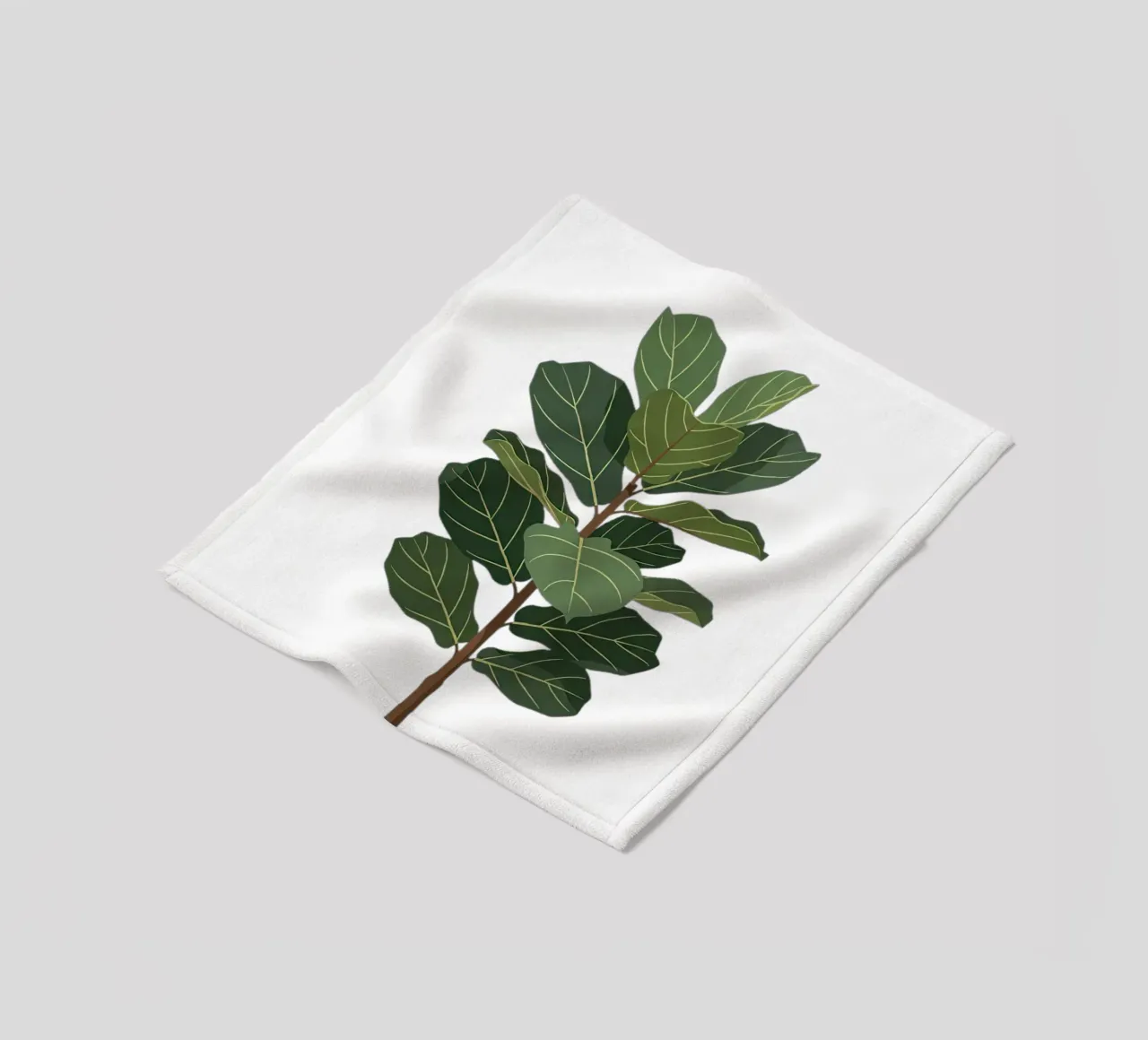 Fiddle Leaf Fig Tree fleece blanket by Minimalist vector art