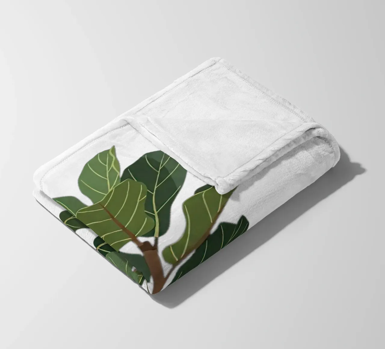 Fiddle Leaf Fig Tree fleece blanket by Minimalist vector art