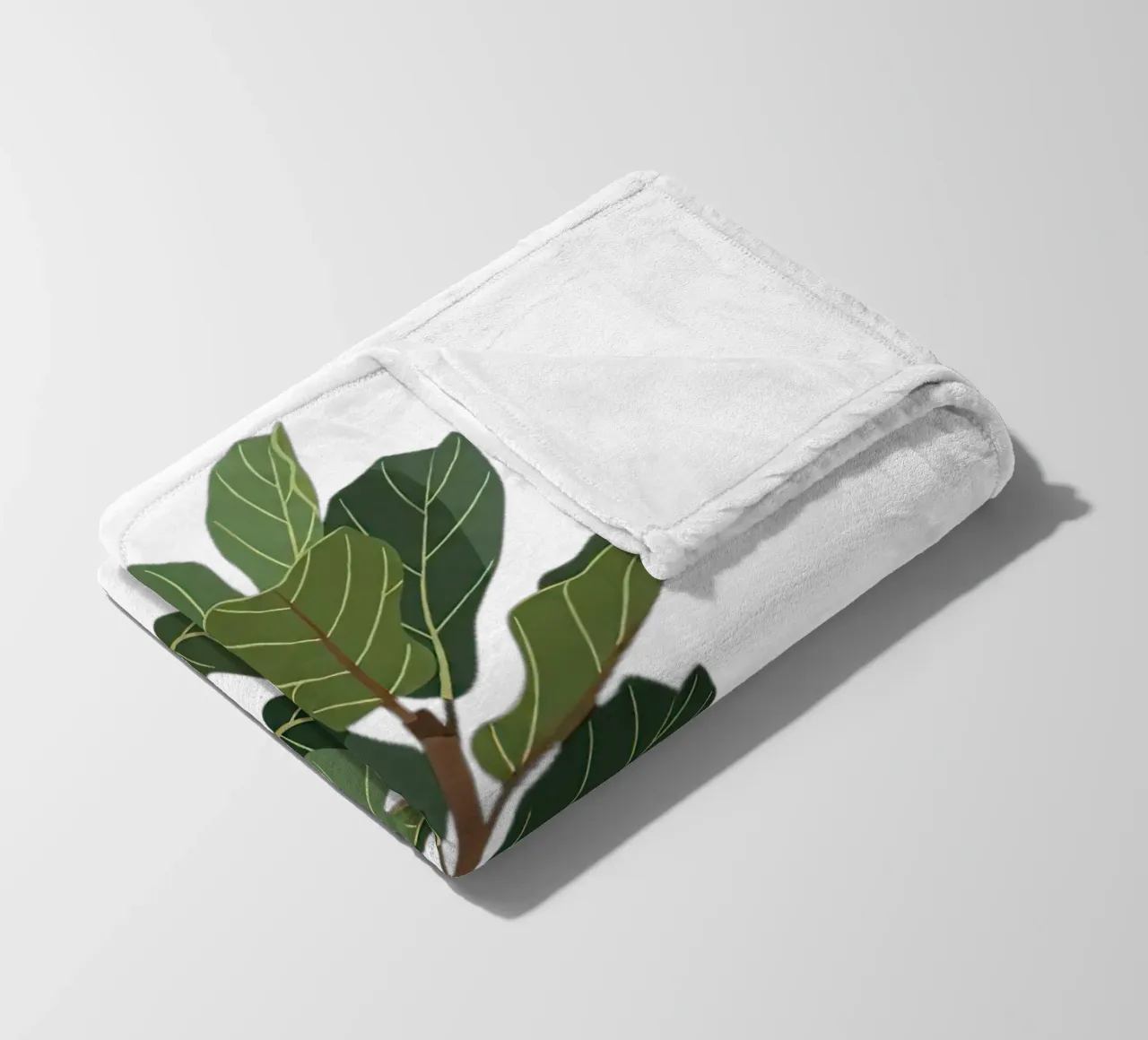 Fiddle Leaf Fig Tree fleece blanket by Minimalist vector art