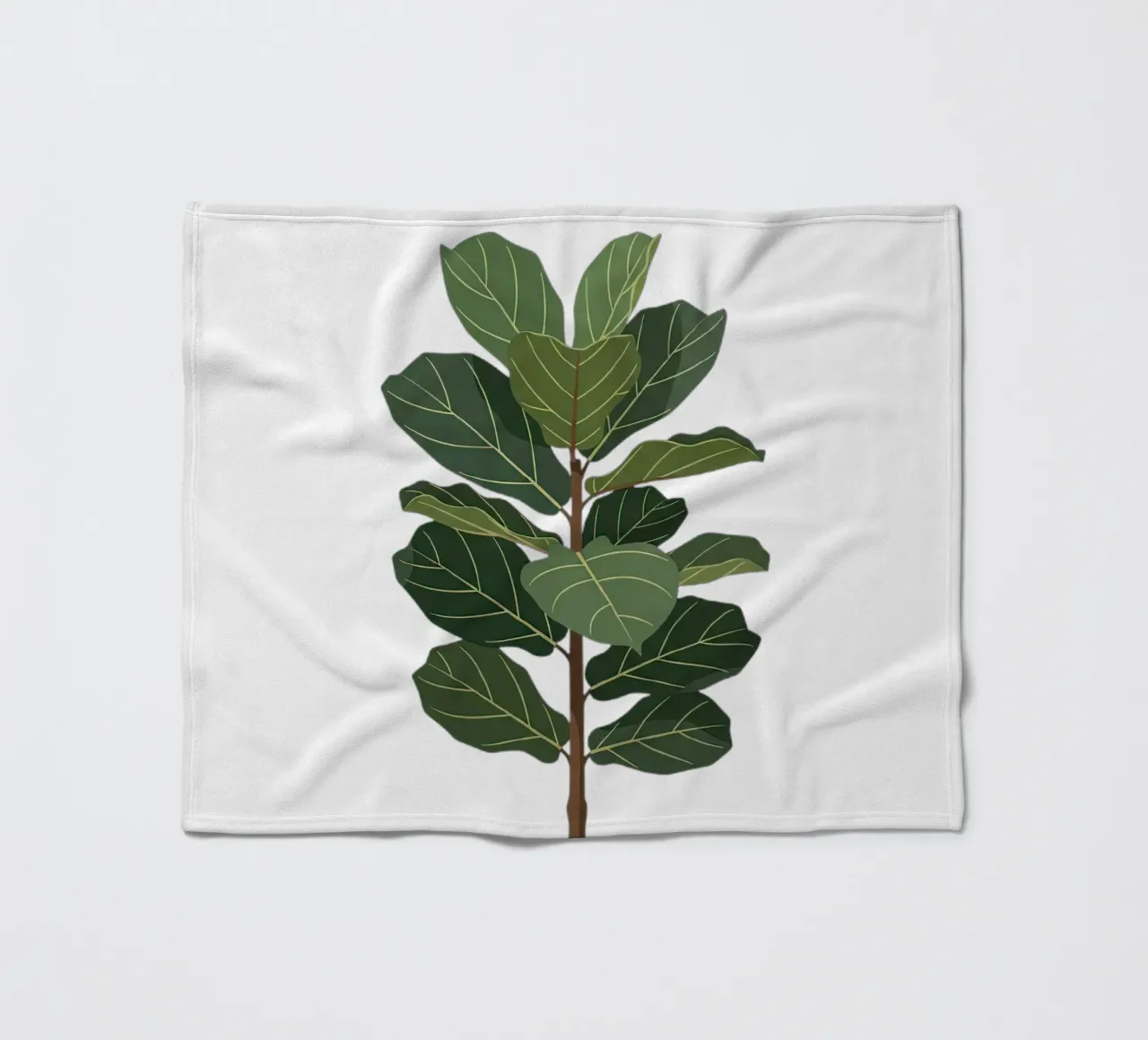 Fiddle Leaf Fig Tree fleece blanket by Minimalist vector art