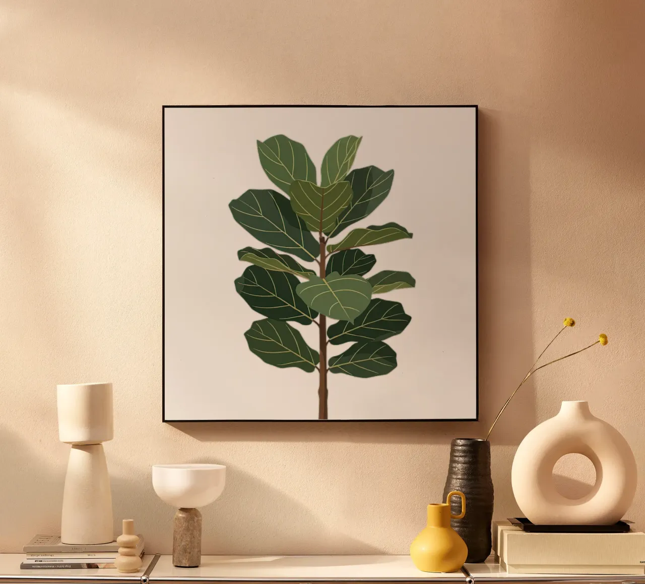 Fiddle Leaf Fig Tree forex plate by Minimalist vector art