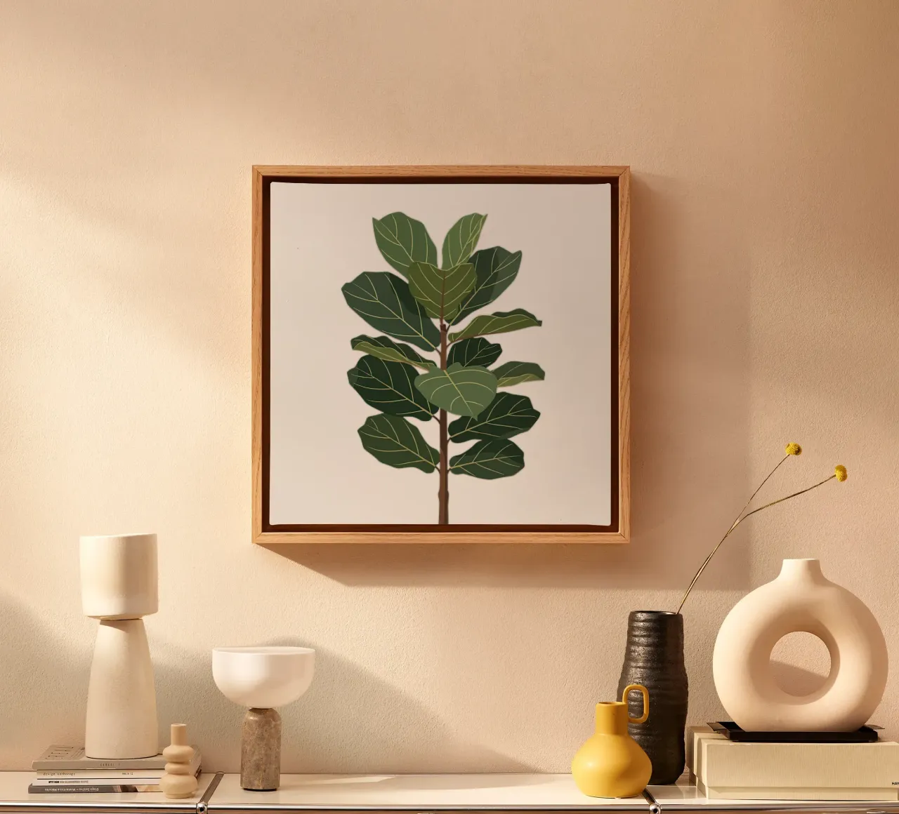 Fiddle Leaf Fig Tree canvas van Minimalist vector art