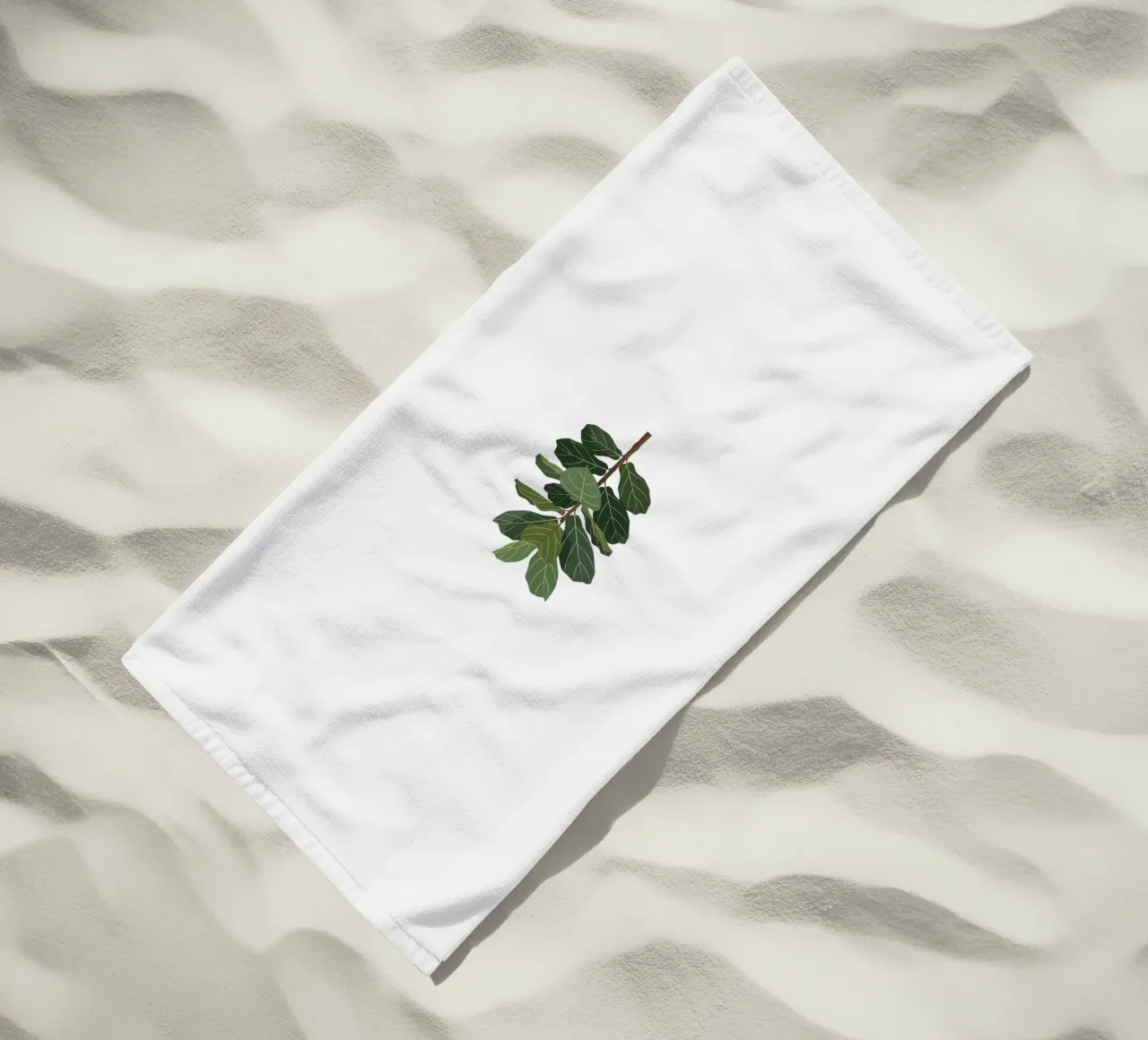 Albero di fico foglia di violino telo mare da Minimalist vector art