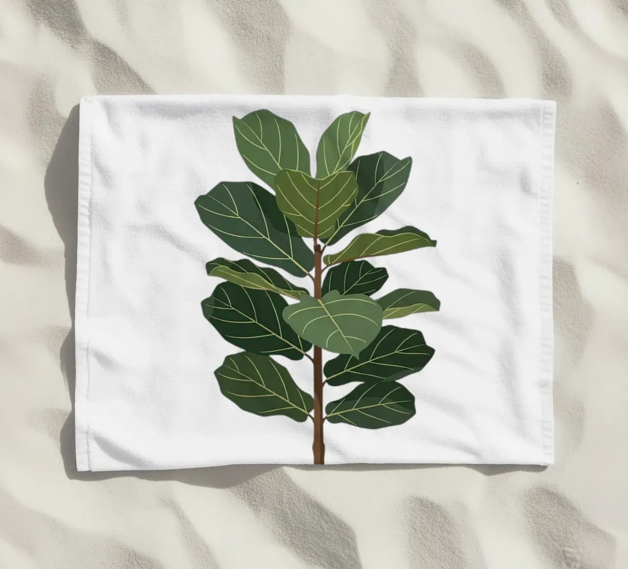 Geigenblattfeige Strandtuch von Minimalist vector art