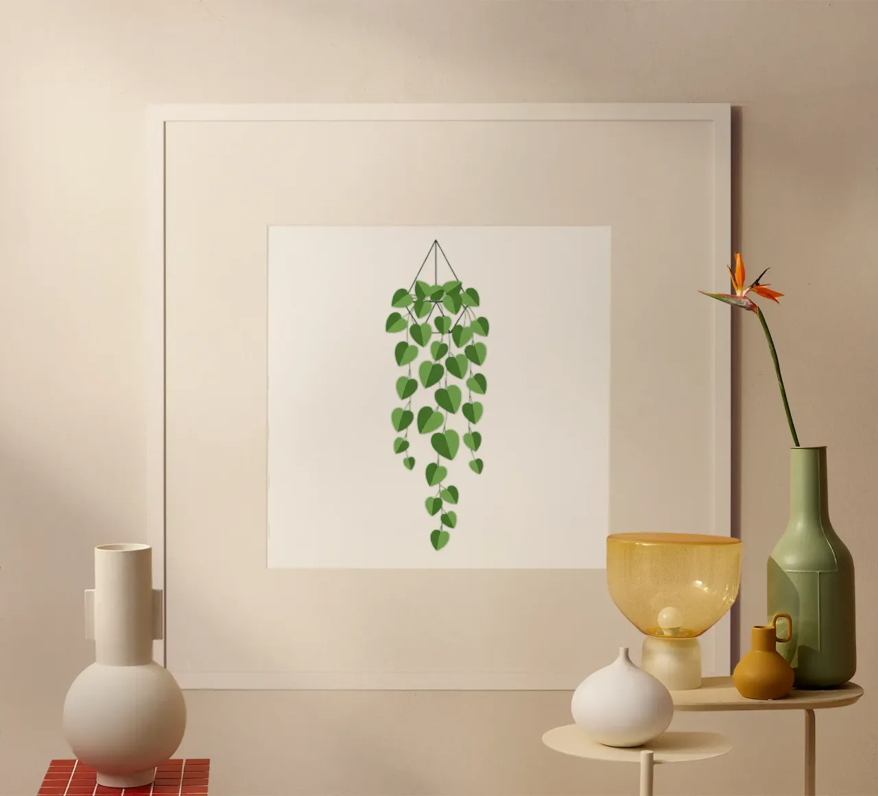 Pothos Trailing Vine poster by Minimalist vector art