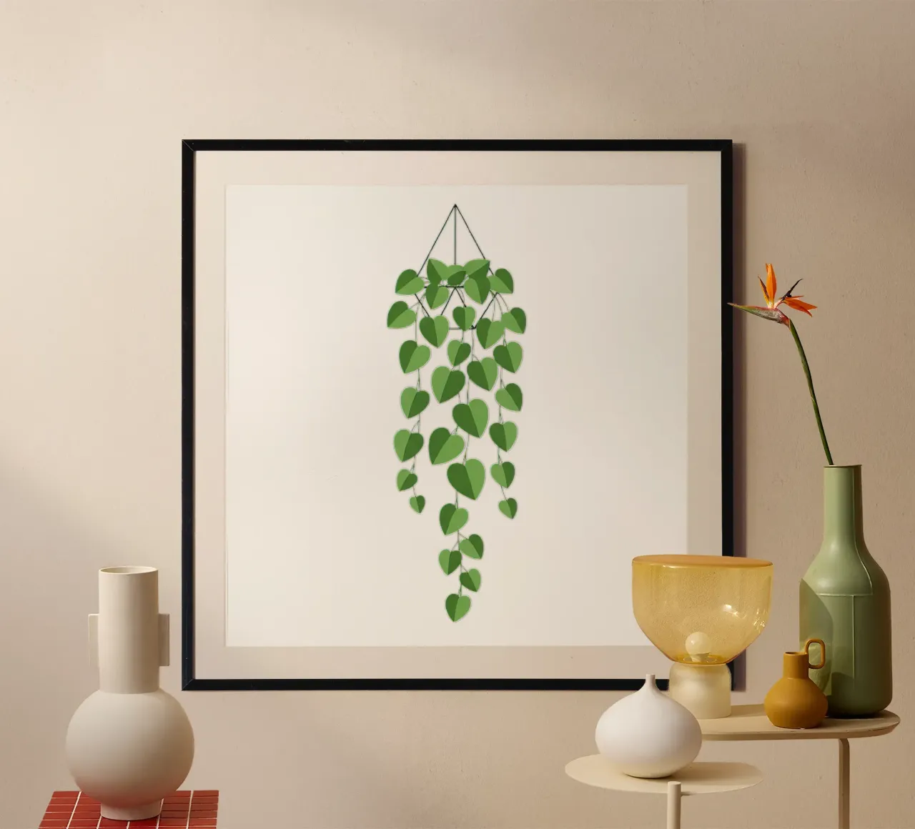 Pothos Trailing Vine poster by Minimalist vector art