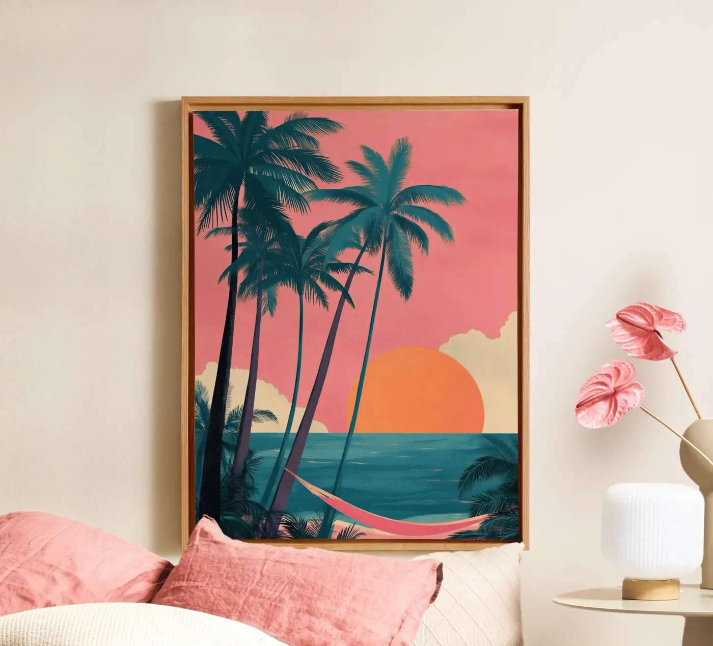 Sunset Hammock Leinwand von Amelie Rose