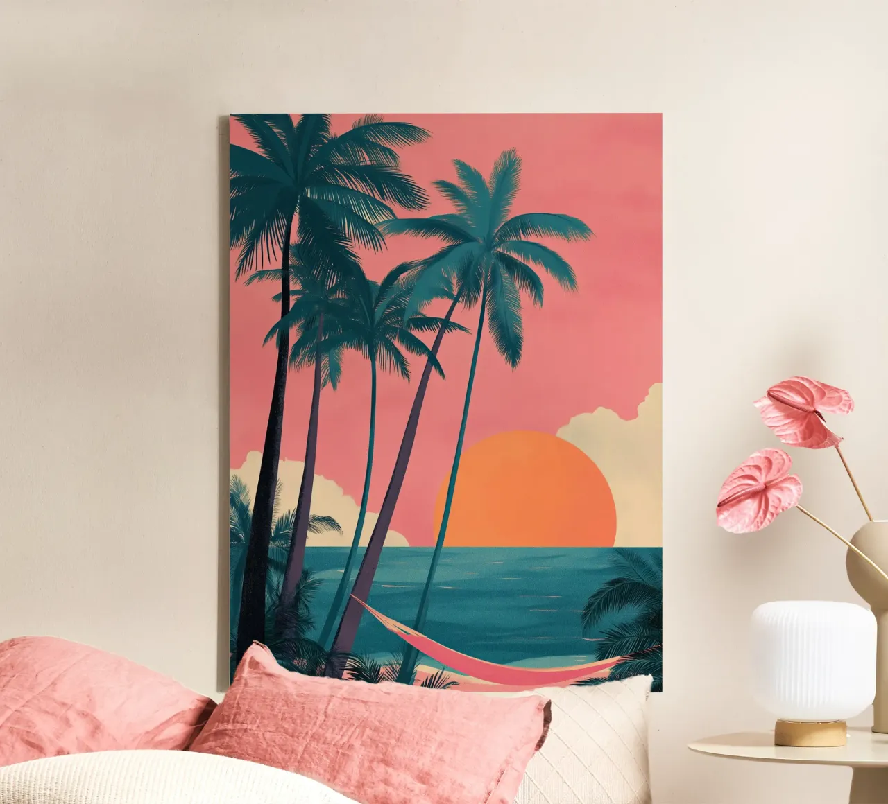 Sunset Hammock canvas by Amelie Rose