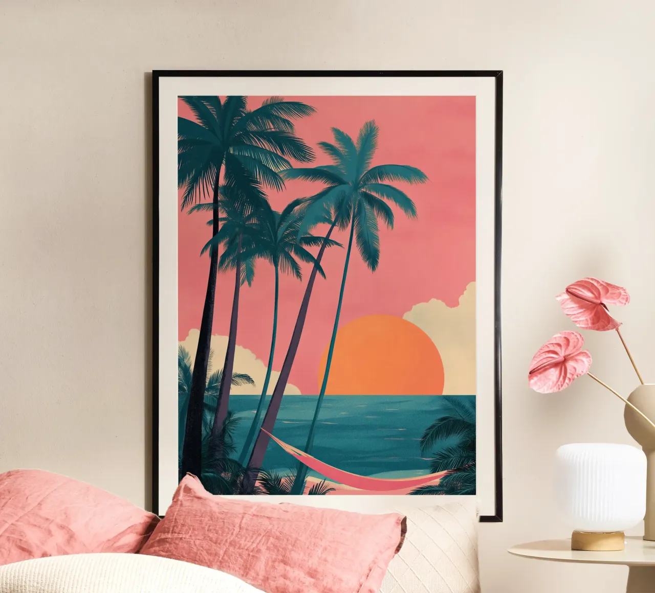Sunset Hammock poster by Amelie Rose