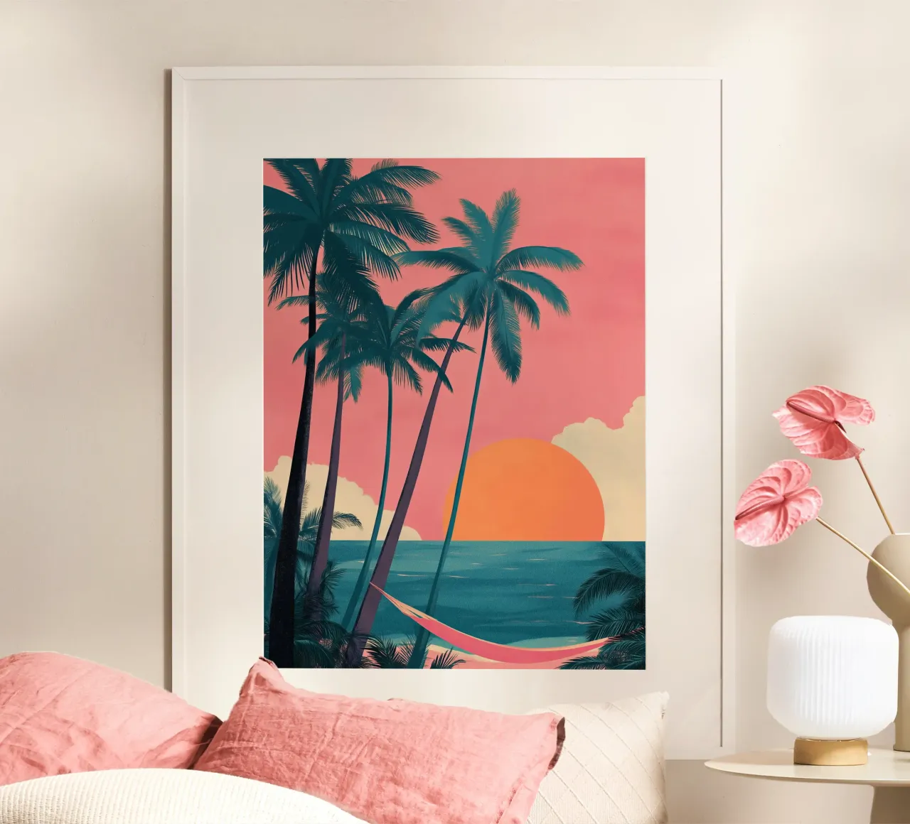 Sunset Hammock poster by Amelie Rose