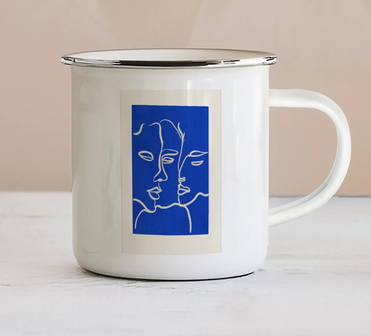 Three Faces enamel mug by ThingDesign