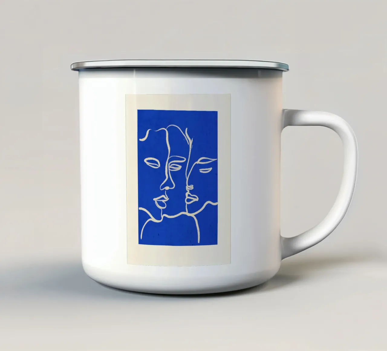 Three Faces enamel mug by ThingDesign