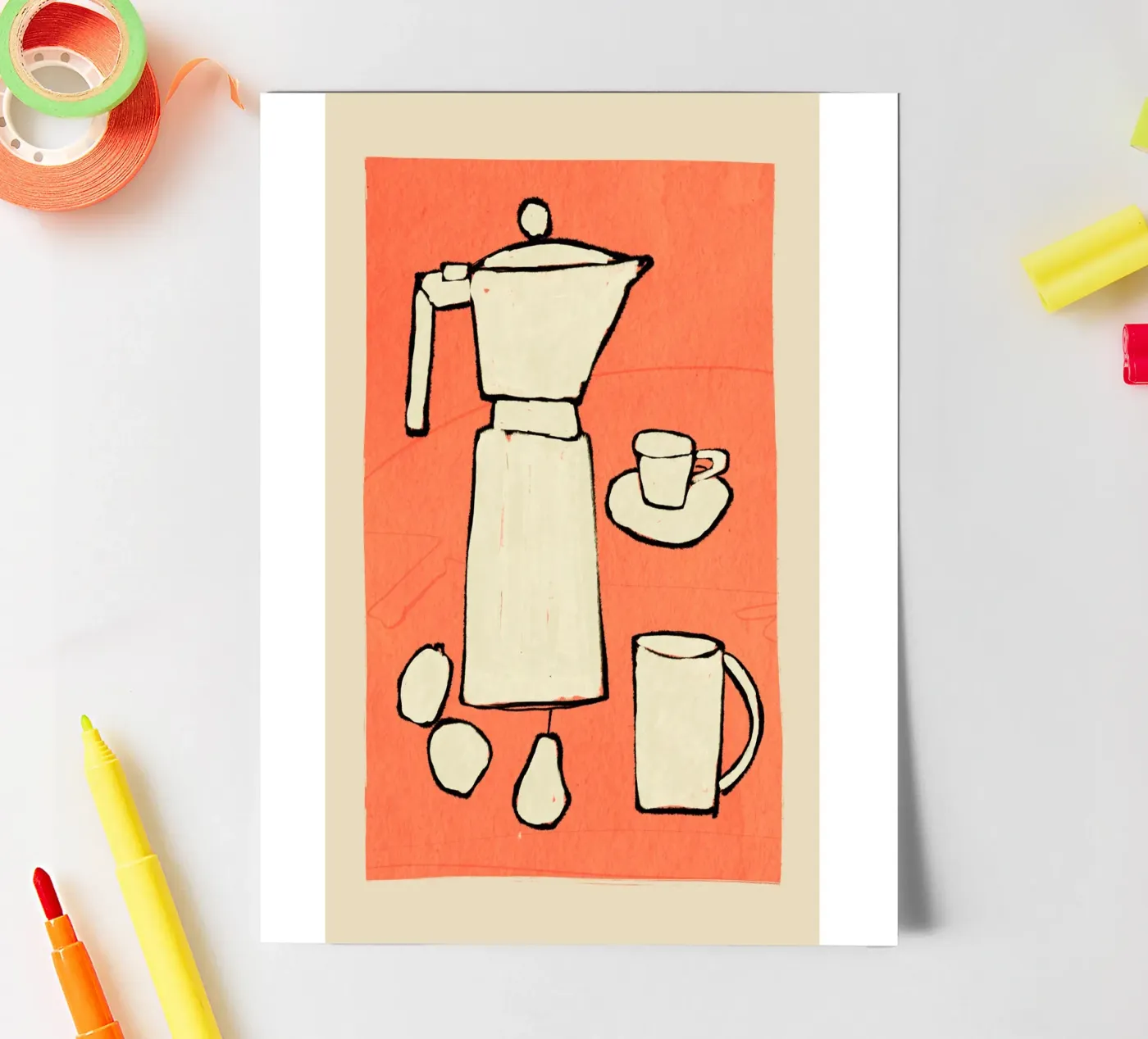 Koffieservies stickervel van ThingDesign