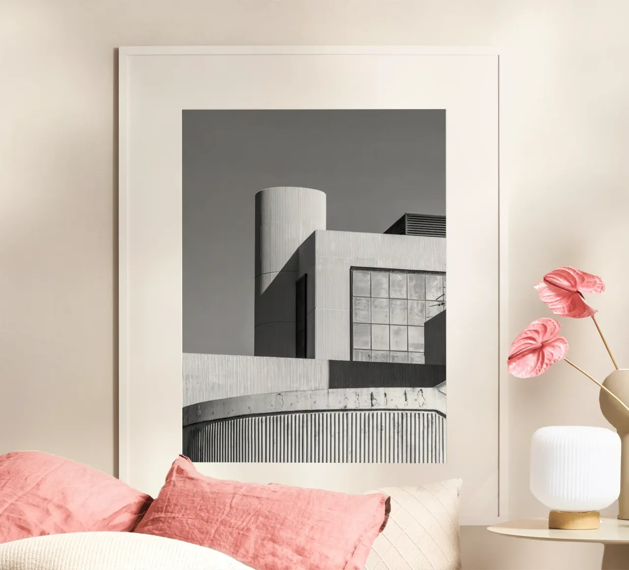 Clear Sky over Building Bw poster by PERSIE