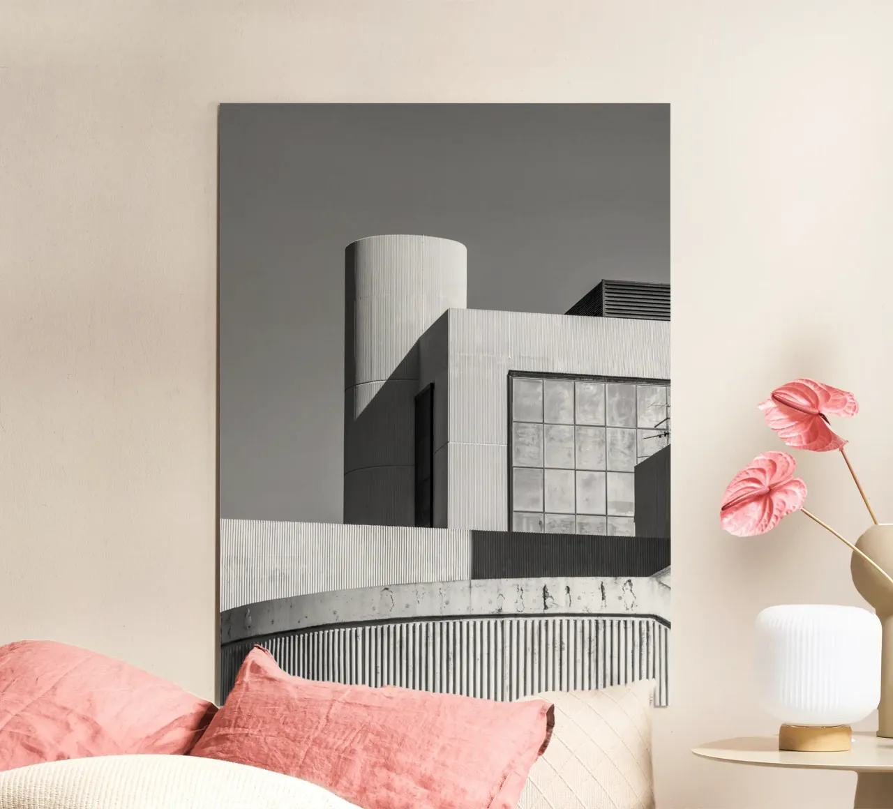 Clear Sky over Building Bw poster by PERSIE