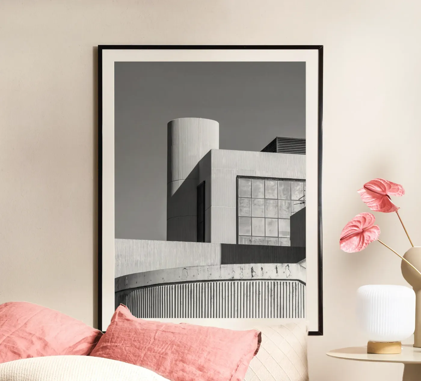 Clear Sky over Building Bw poster by PERSIE