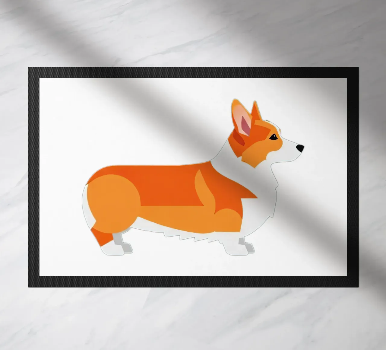 Corgi Side Profile doormat by Minimalist vector art