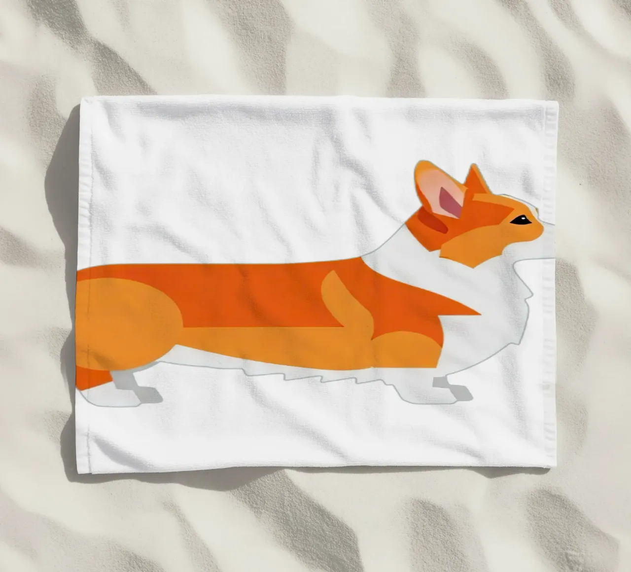 Profilo laterale del Corgi telo mare da Minimalist vector art