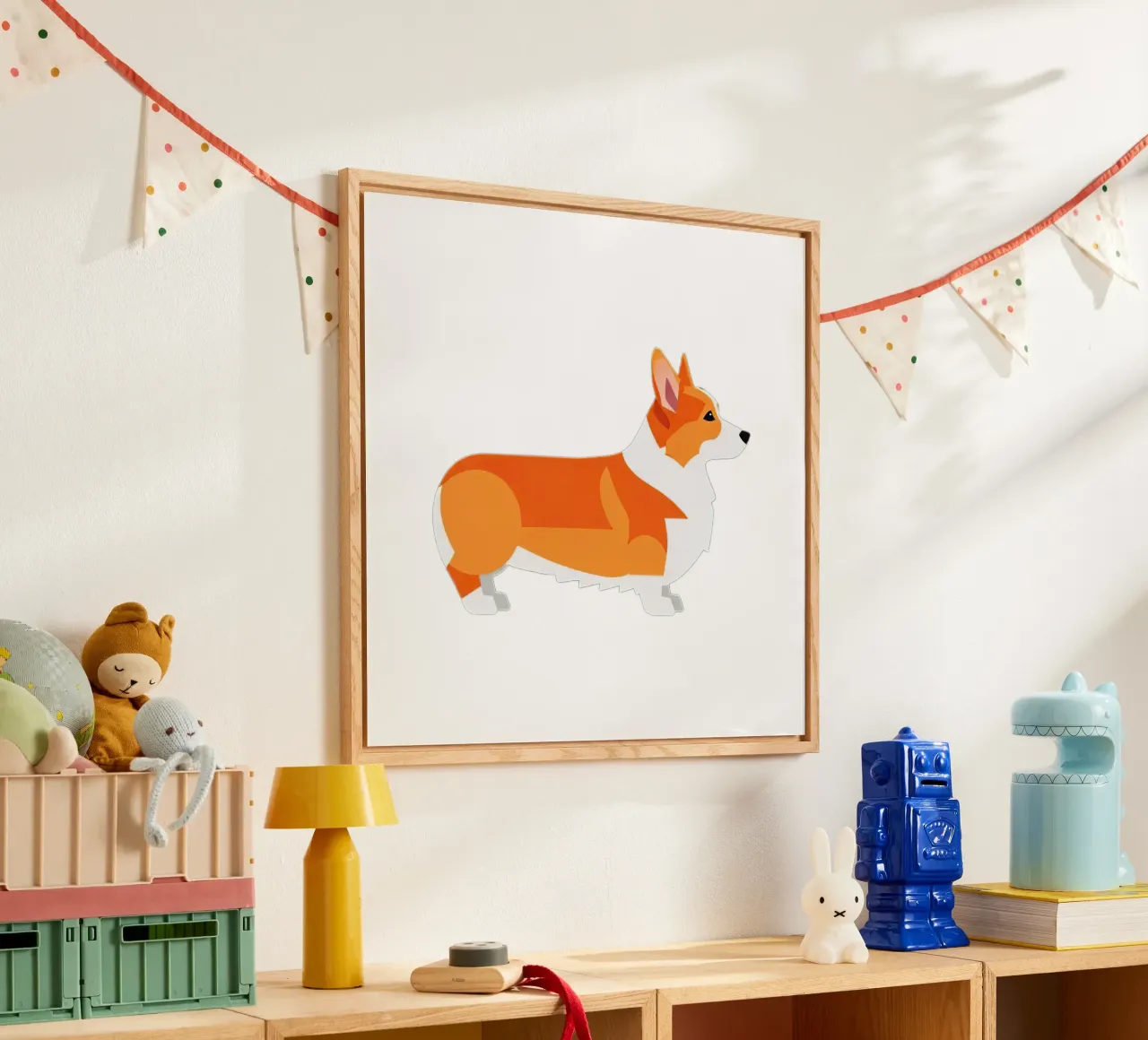 Profilo laterale del Corgi plexiglass da Minimalist vector art