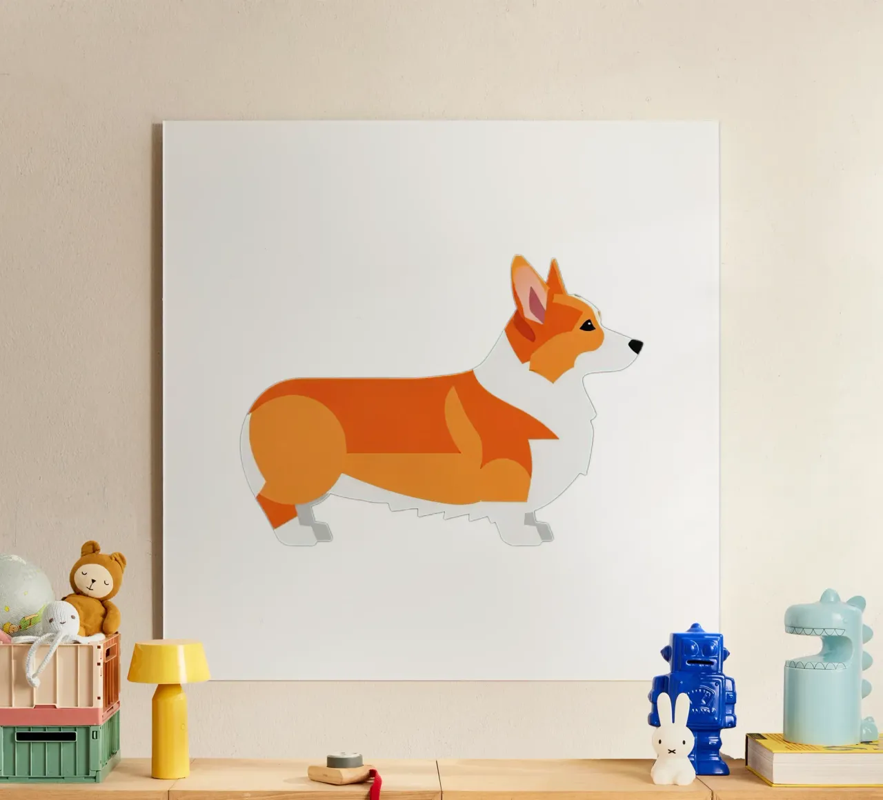 Profilo laterale del Corgi plexiglass da Minimalist vector art