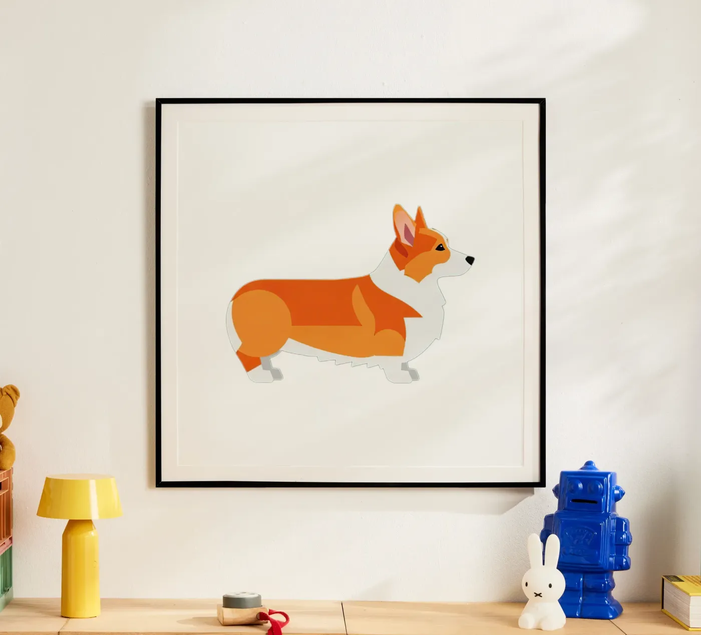 Corgi Side Profile poster van Minimalist vector art